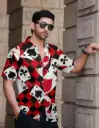 Mens Multicolour Floral Printed Lycra Shirt-101