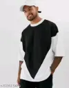 Two colour down sholder t-shirt for men - 107