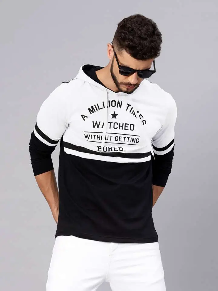 Men t-shirt with hood multi colour - 111
